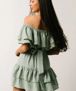 FT Rachel Off Shoulder Mini Dress | Sage 12 FT Rachel Off Shoulder Mini Dress | Sage