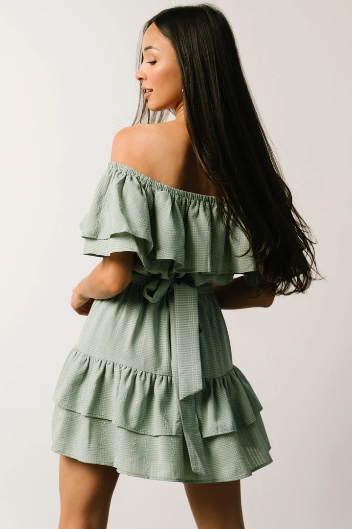 FT Rachel Off Shoulder Mini Dress | Sage 5 FT Rachel Off Shoulder Mini Dress | Sage