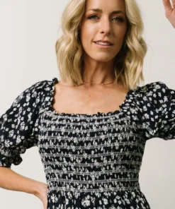 IL Dresses Ramona Smocked Midi Dress | Navy Floral Print