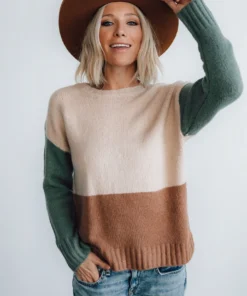 LUM Randi Color Block Sweater | Natural Tops 15 LUM Randi Color Block Sweater | Natural Tops