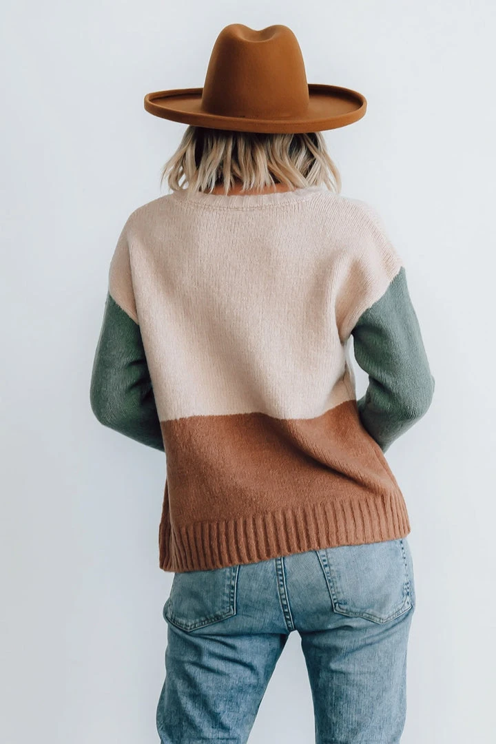 LUM Randi Color Block Sweater | Natural Tops 6 LUM Randi Color Block Sweater | Natural Tops