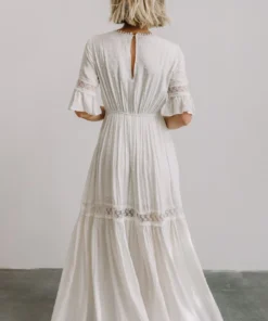 AK Rayne Deep V Maxi Dress | White