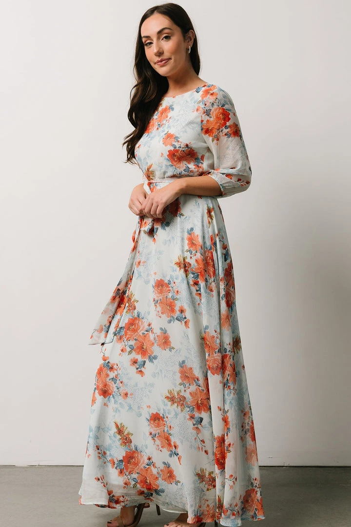 BB Custom Rebecca Maxi Dress | Blue + Coral Blossom 5 BB Custom Rebecca Maxi Dress | Blue + Coral Blossom