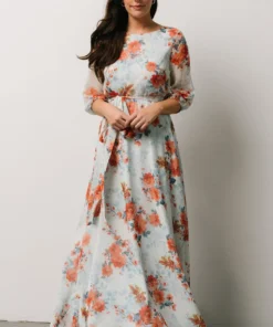 BB Custom Rebecca Maxi Dress | Blue + Coral Blossom 13 BB Custom Rebecca Maxi Dress | Blue + Coral Blossom