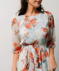 BB Custom Rebecca Maxi Dress | Blue + Coral Blossom 12 BB Custom Rebecca Maxi Dress | Blue + Coral Blossom