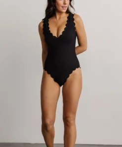 BJB Roatán Scalloped One Piece | Black Swim