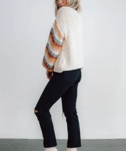 LUM Robledo Chunky Knit Stripe Sweater | Oatmeal
