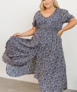 HAY Dresses Robyn Maxi Dress | Navy Floral