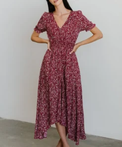 HAY Dresses Robyn Maxi Dress | Red Floral