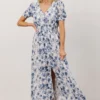 HAY Robyn Maxi Dress | Blue Watercolor Print