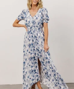 HAY Robyn Maxi Dress | Blue Watercolor Print