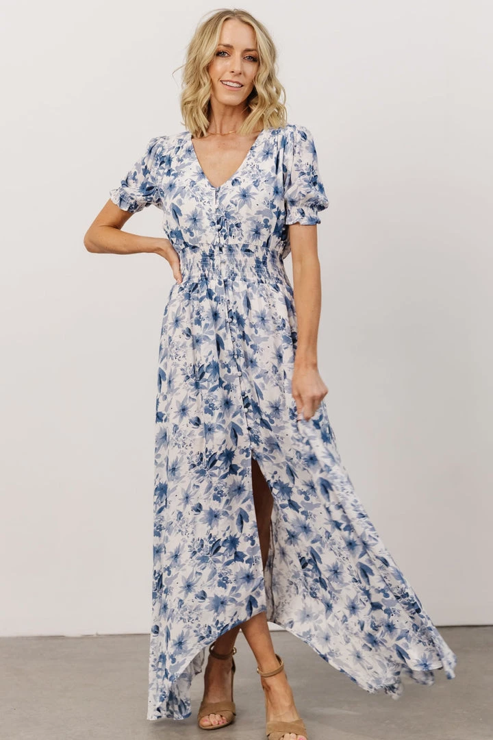 HAY Robyn Maxi Dress | Blue Watercolor Print 1 HAY Robyn Maxi Dress | Blue Watercolor Print
