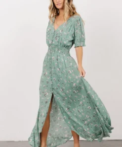 HAY Dresses Robyn Maxi Dress | Persian Green Floral