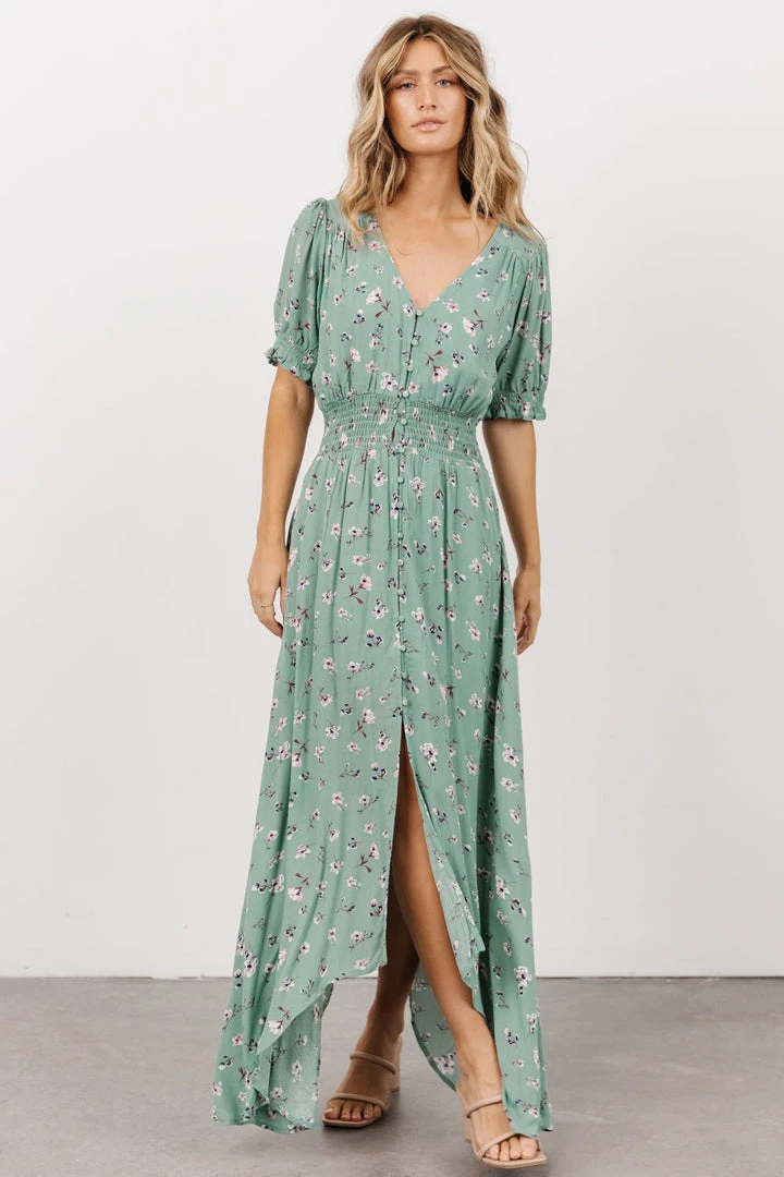 HAY Dresses Robyn Maxi Dress | Persian Green Floral 3 HAY Dresses Robyn Maxi Dress | Persian Green Floral