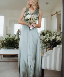 BB Custom Roma Satin Maxi Dress | Eucalyptus Dresses 12 BB Custom Roma Satin Maxi Dress | Eucalyptus Dresses