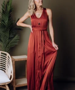 BB Custom Roma Satin Maxi Dress | Rust Dresses 13 BB Custom Roma Satin Maxi Dress | Rust Dresses
