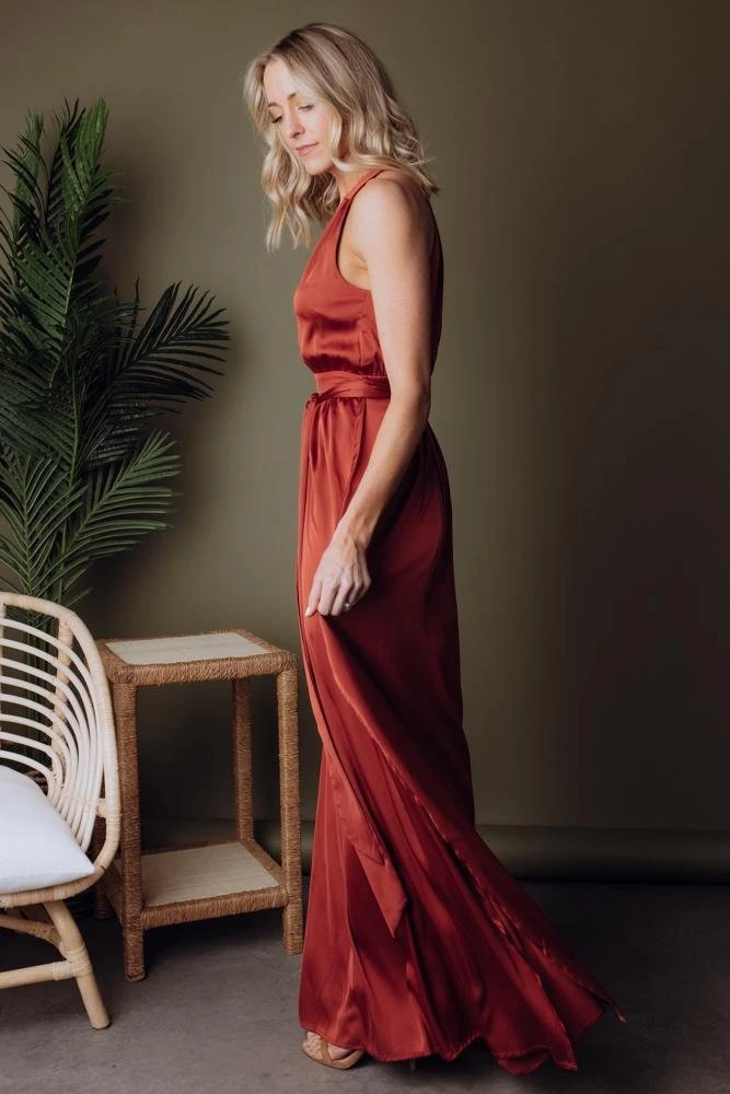BB Custom Roma Satin Maxi Dress | Rust Dresses 5 BB Custom Roma Satin Maxi Dress | Rust Dresses