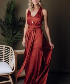 BB Custom Roma Satin Maxi Dress | Rust Dresses 9 BB Custom Roma Satin Maxi Dress | Rust Dresses