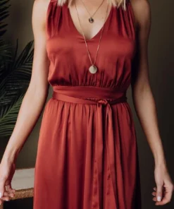 BB Custom Roma Satin Maxi Dress | Rust Dresses 10 BB Custom Roma Satin Maxi Dress | Rust Dresses