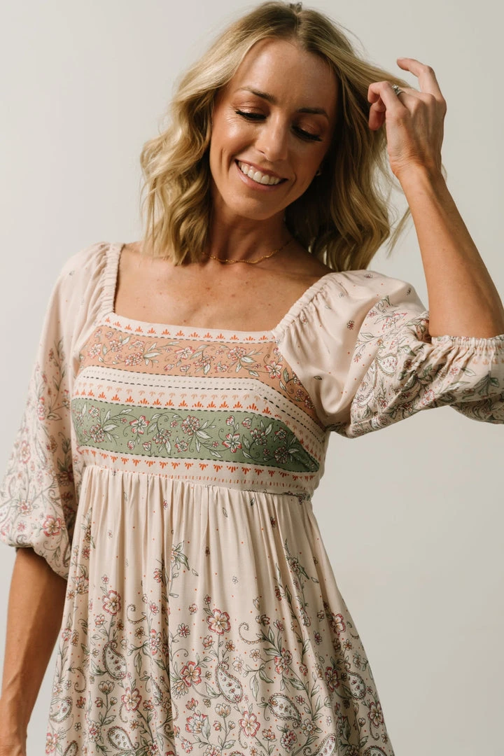 IL Dresses Romeo Criss Cross Back Mini Dress | Light Blush Multi Print 7 IL Dresses Romeo Criss Cross Back Mini Dress | Light Blush Multi Print