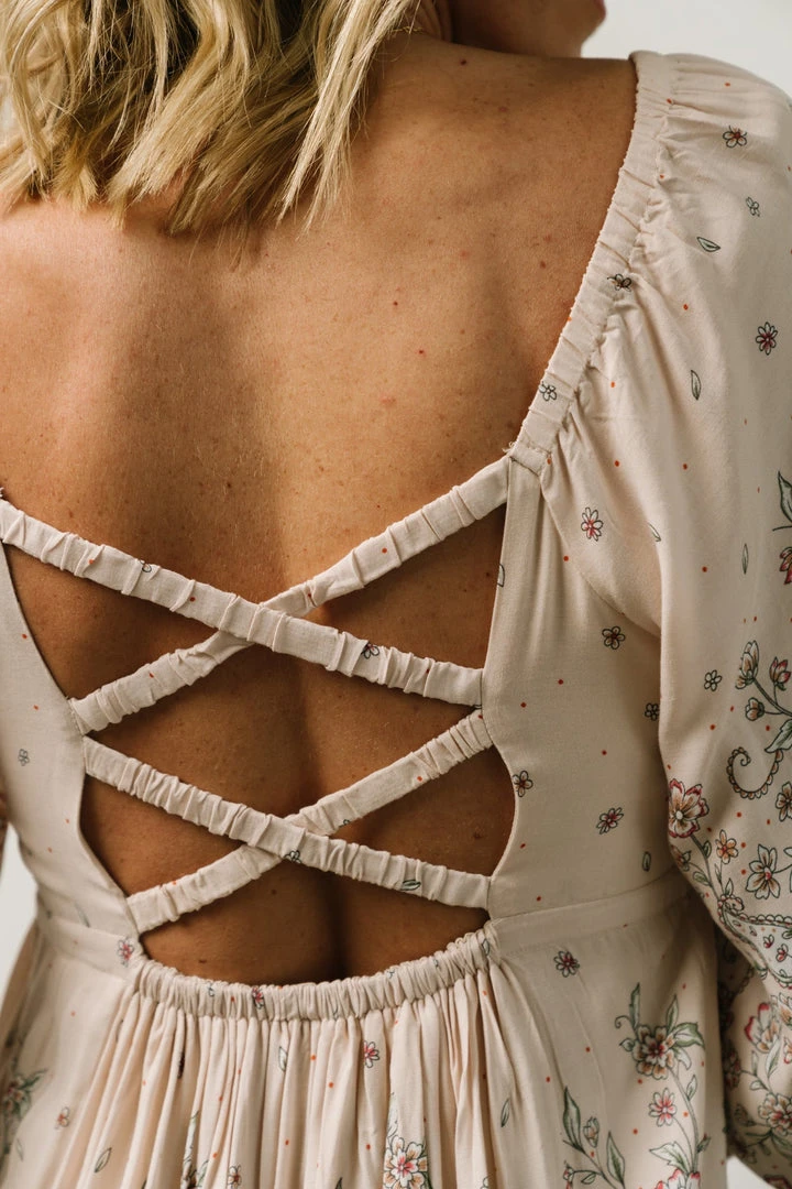 IL Dresses Romeo Criss Cross Back Mini Dress | Light Blush Multi Print 9 IL Dresses Romeo Criss Cross Back Mini Dress | Light Blush Multi Print