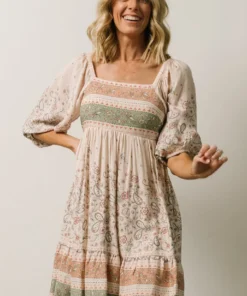 IL Dresses Romeo Criss Cross Back Mini Dress | Light Blush Multi Print