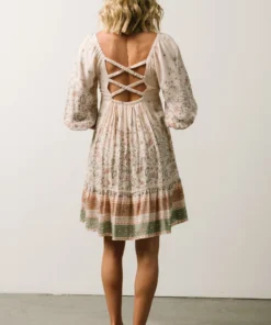 IL Dresses Romeo Criss Cross Back Mini Dress | Light Blush Multi Print