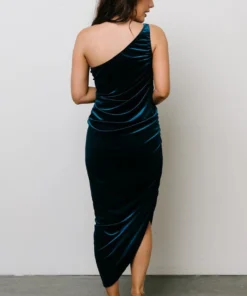 IBS Dresses Ronnie One Shoulder Midi Dress | Topaz