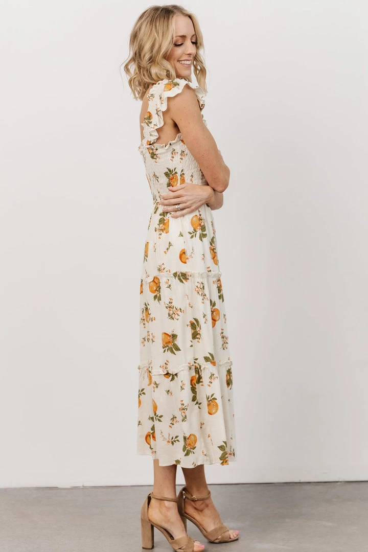 SL Rory Smocked Midi Dress | Orange Blossom 4 SL Rory Smocked Midi Dress | Orange Blossom