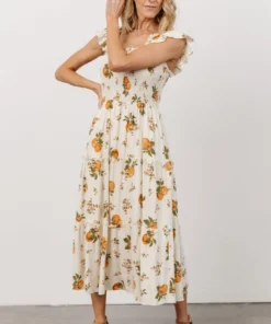 SL Rory Smocked Midi Dress | Orange Blossom 13 SL Rory Smocked Midi Dress | Orange Blossom