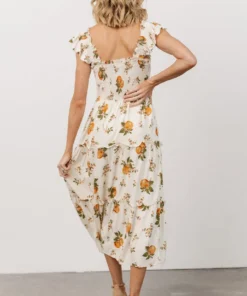 SL Rory Smocked Midi Dress | Orange Blossom 11 SL Rory Smocked Midi Dress | Orange Blossom