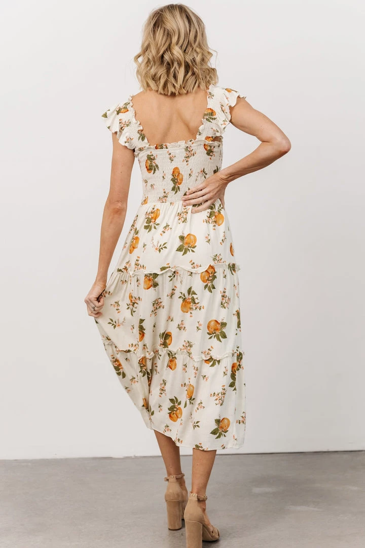 SL Rory Smocked Midi Dress | Orange Blossom 5 SL Rory Smocked Midi Dress | Orange Blossom
