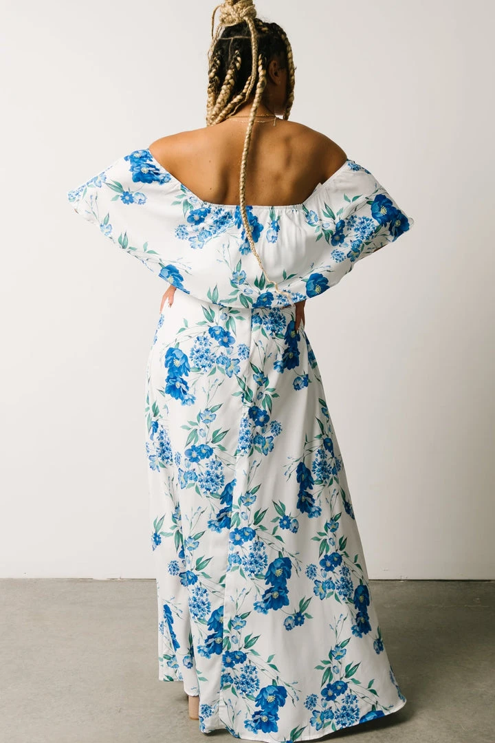 Soi Rosalie Off Shoulder Maxi Dress | Blue Floral 3 Soi Rosalie Off Shoulder Maxi Dress | Blue Floral