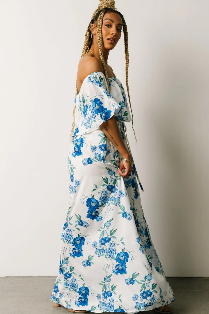 Soi Rosalie Off Shoulder Maxi Dress | Blue Floral 6 Soi Rosalie Off Shoulder Maxi Dress | Blue Floral