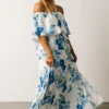 Soi Rosalie Off Shoulder Maxi Dress | Blue Floral