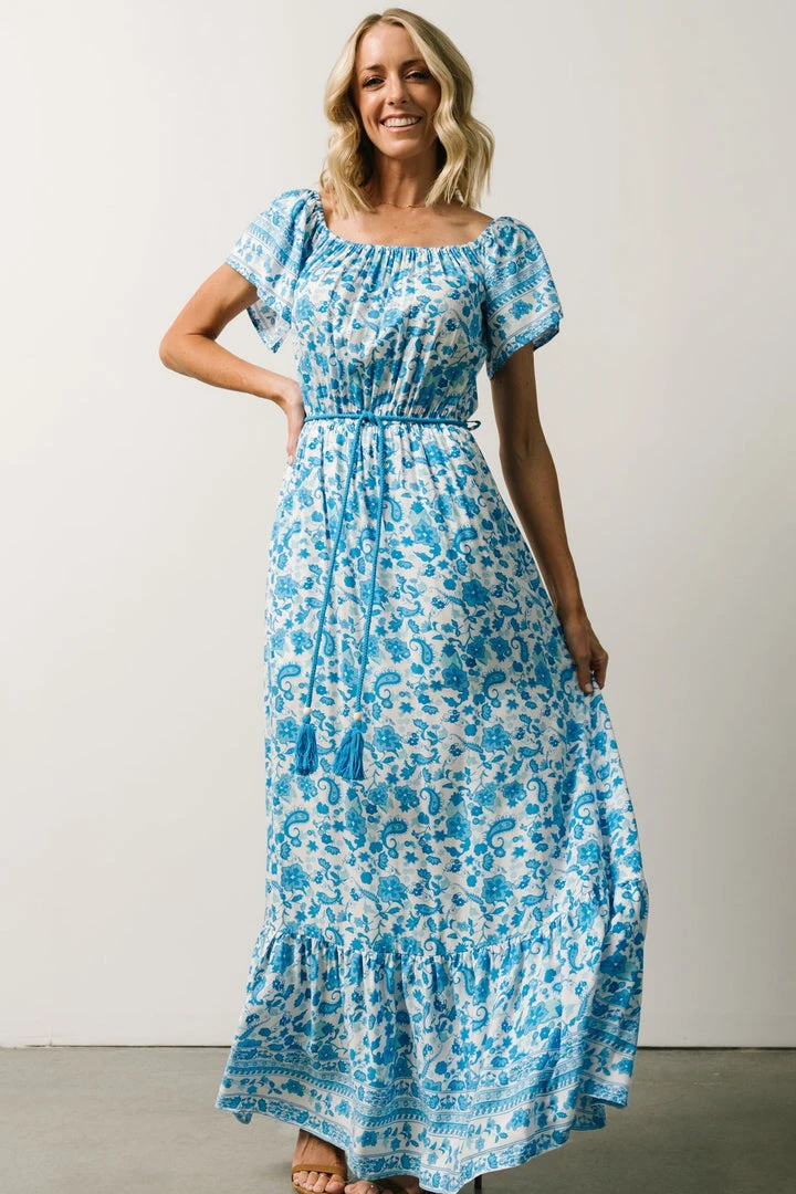 DD Rosemary Tassel Tie Maxi Dress | French Blue Floral Dresses 1 DD Rosemary Tassel Tie Maxi Dress | French Blue Floral Dresses