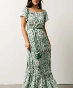 DD Dresses Rosemary Tassel Tie Maxi Dress | Green Floral