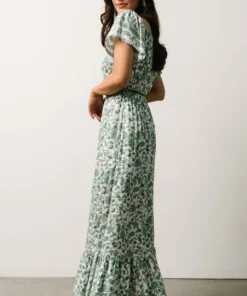 DD Dresses Rosemary Tassel Tie Maxi Dress | Green Floral