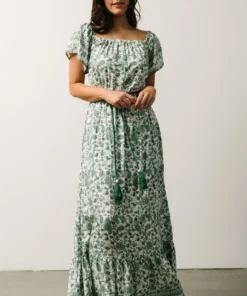 DD Dresses Rosemary Tassel Tie Maxi Dress | Green Floral