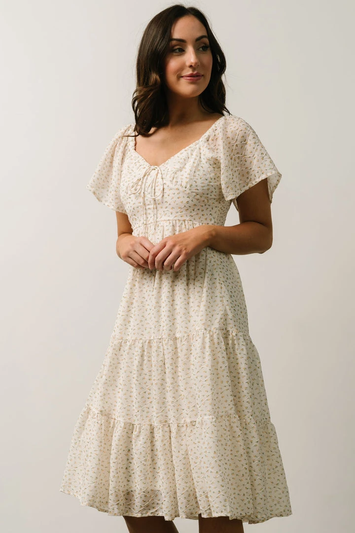 IL Rosette Tiered Dress | Ivory + Yellow Floral Dresses 3 IL Rosette Tiered Dress | Ivory + Yellow Floral Dresses