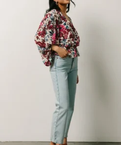 SL Rosie Top | Ivory + Purple Multi Print 19 SL Rosie Top | Ivory + Purple Multi Print