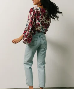 SL Rosie Top | Ivory + Purple Multi Print 21 SL Rosie Top | Ivory + Purple Multi Print