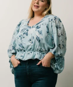 SL Tops Rosie Top | Light Blue Floral