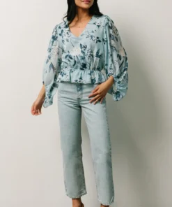 SL Tops Rosie Top | Light Blue Floral