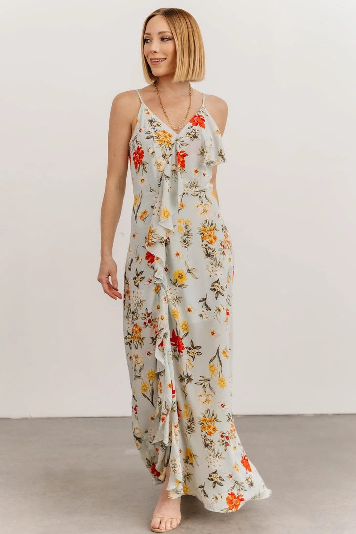 SL Roxanna Ruffle Maxi Dress | Multi Floral 1 SL Roxanna Ruffle Maxi Dress | Multi Floral