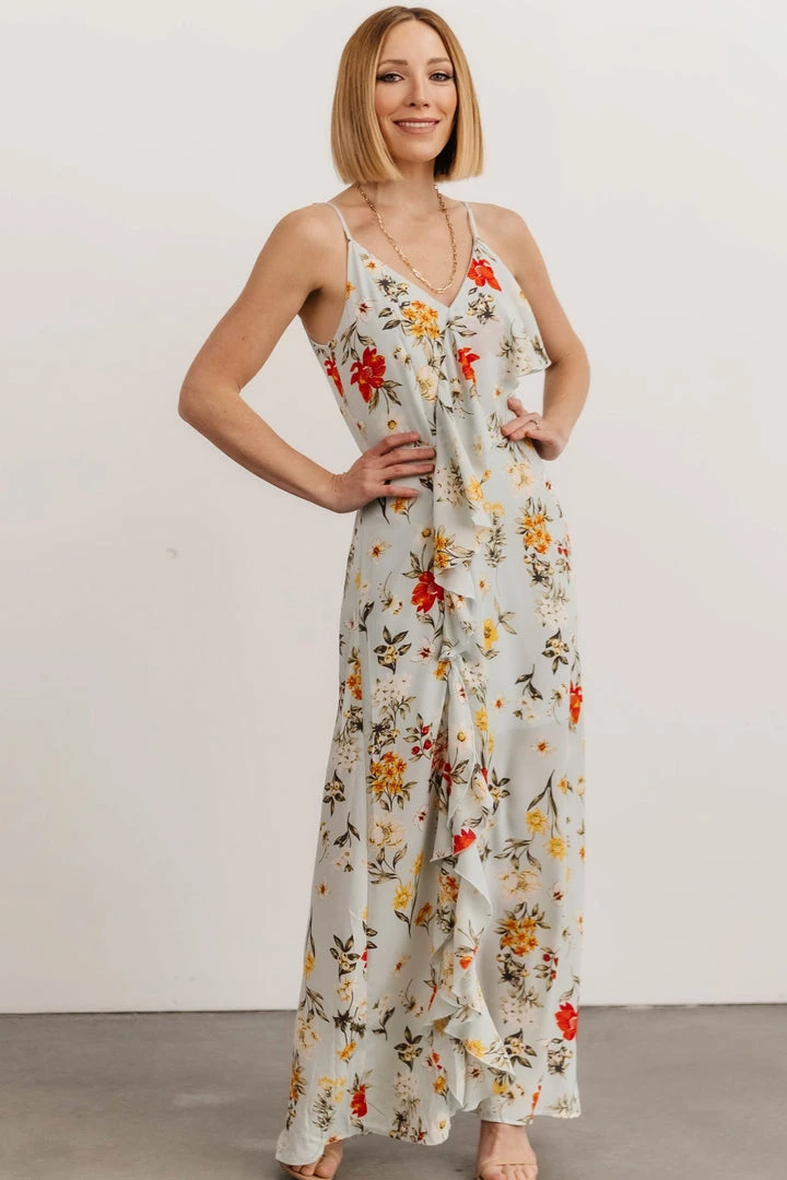 SL Roxanna Ruffle Maxi Dress | Multi Floral 2 SL Roxanna Ruffle Maxi Dress | Multi Floral