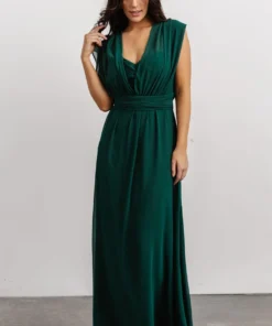 SL Dresses Ruth Strapless Convertible Gown | Dark Green