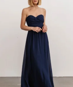 SL Ruth Strapless Convertible Gown | Navy Dresses