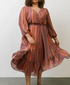 FT Ryker Tiered Midi Dress | Sunset Print Dresses