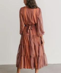 FT Ryker Tiered Midi Dress | Sunset Print Dresses